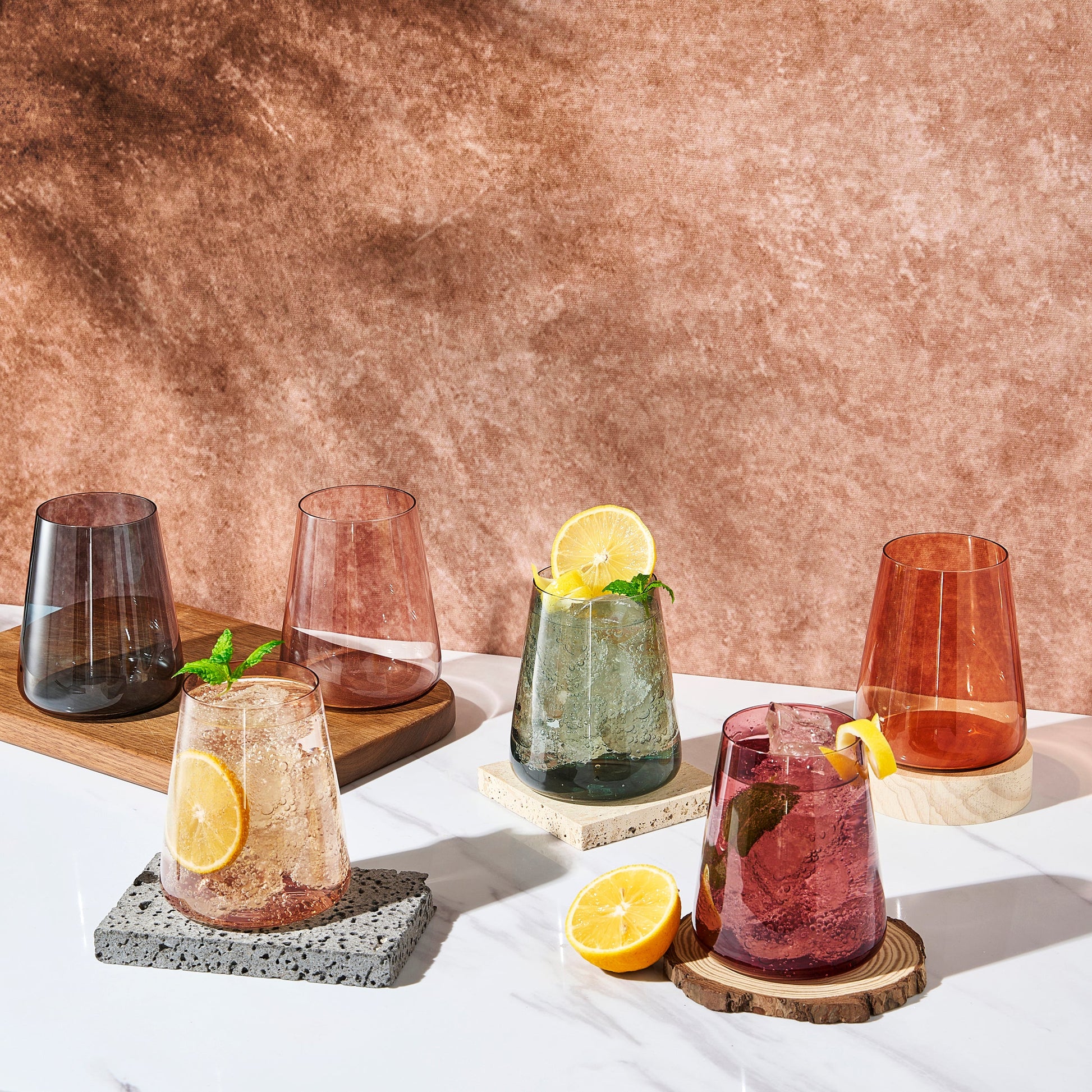 TEEK - Tonal Stemless Wine Glassware Set HOME DECOR TEEK KS