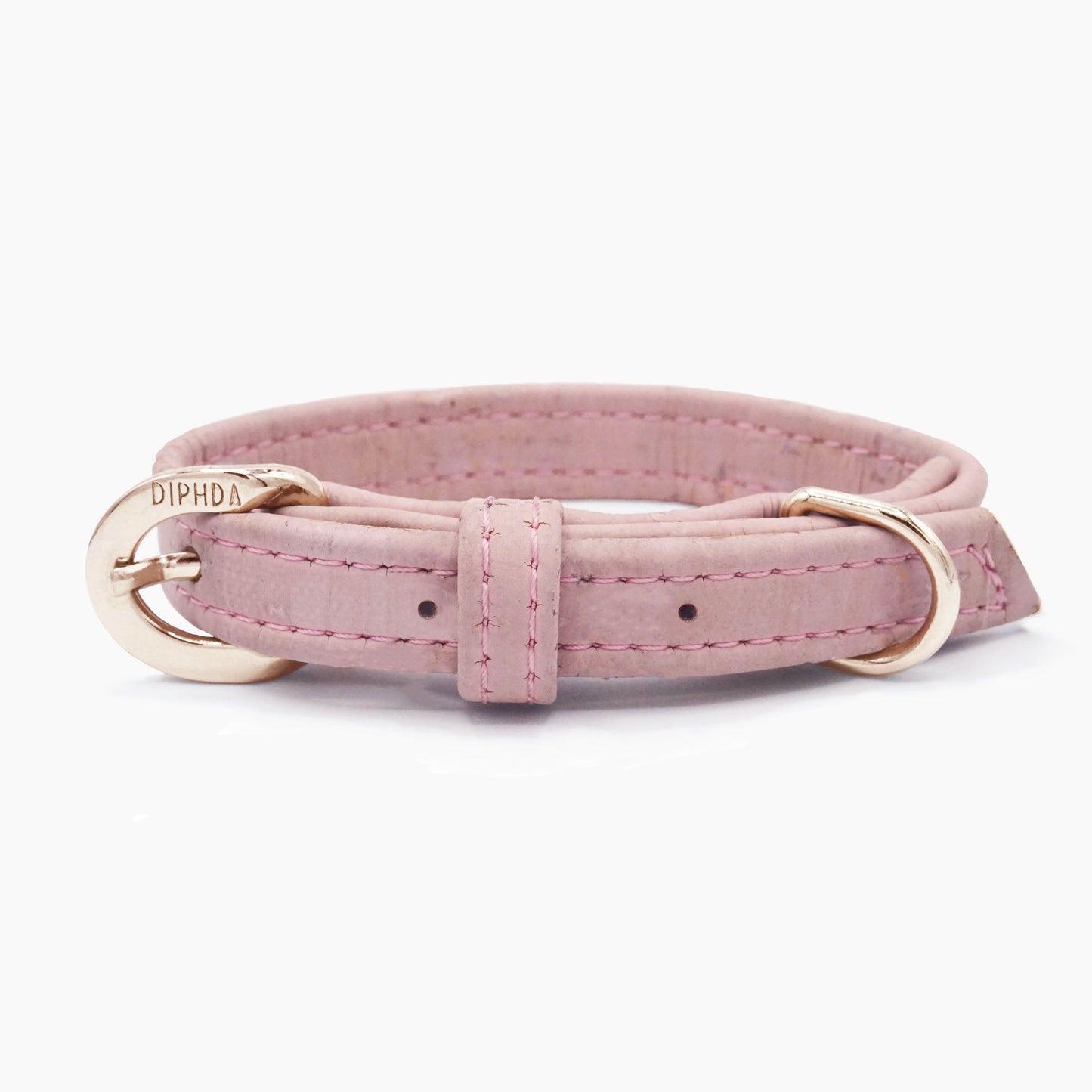 TEEK - Love Pink Cork Leather Collar PET SUPPLIES TEEK DIP XS Gold Color