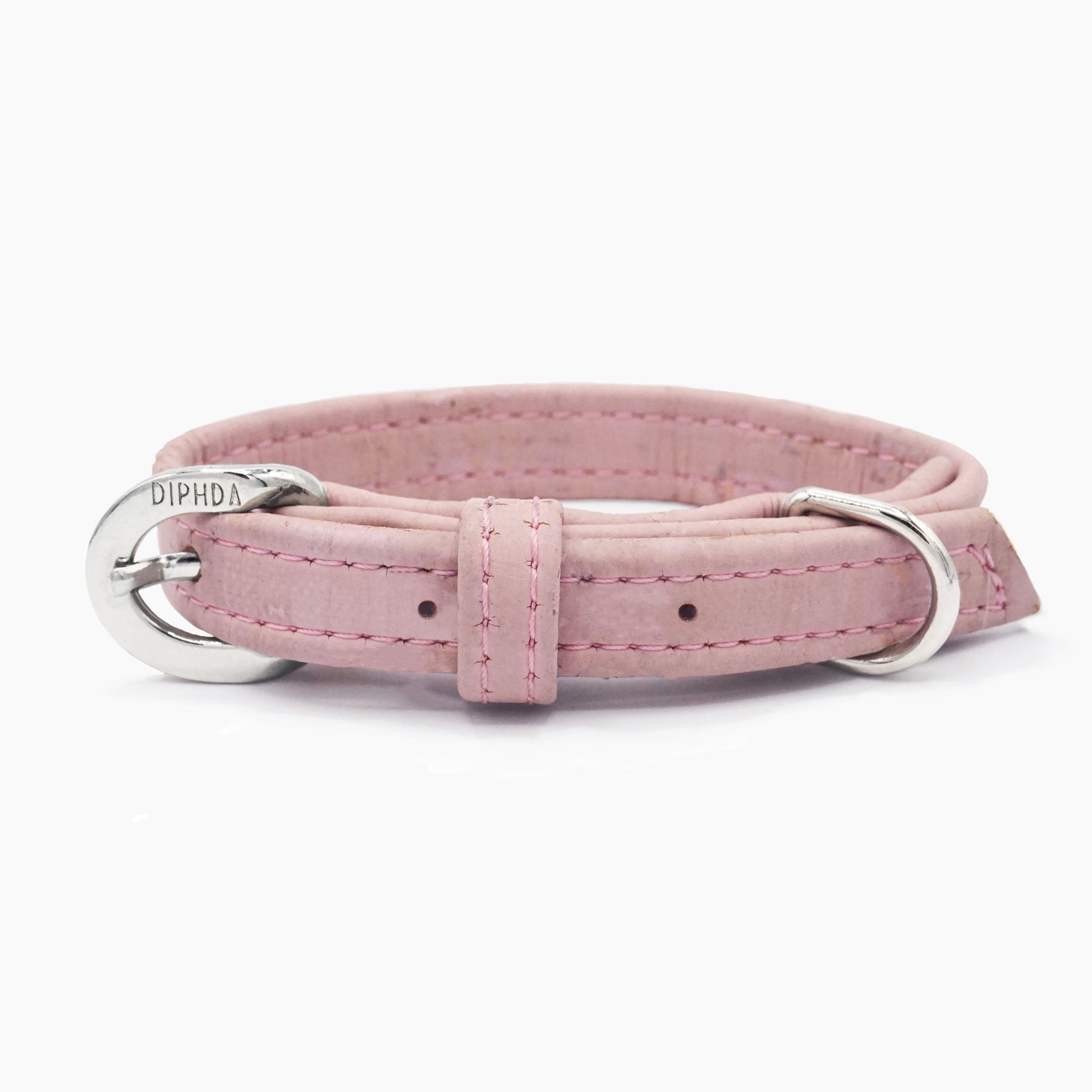 TEEK - Love Pink Cork Leather Collar PET SUPPLIES TEEK DIP XS Silver Color