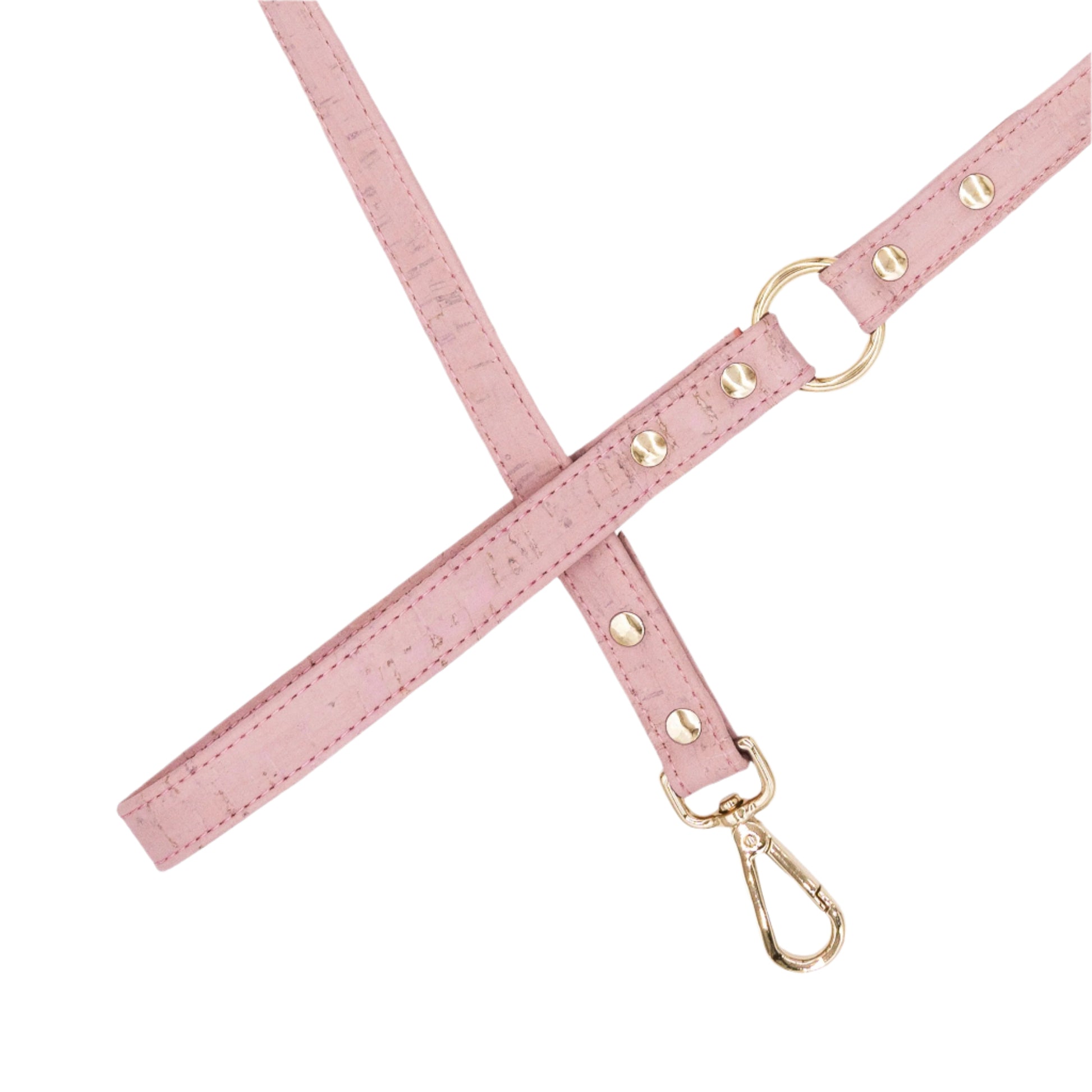 TEEK - Love Pink Cork Leather Leash PET SUPPLIES TEEK DIP XS Gold Color