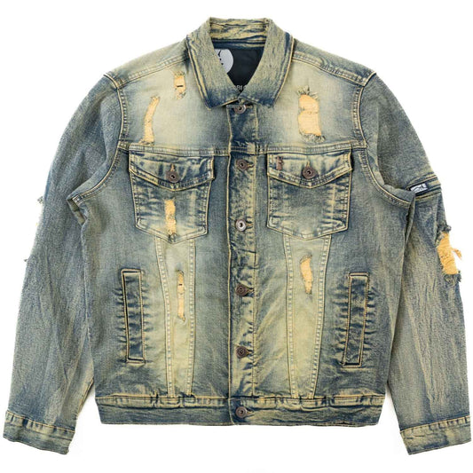 M1079 Moreli Denim Jacket - Dirt Denim Sets Makobi Jeans USA