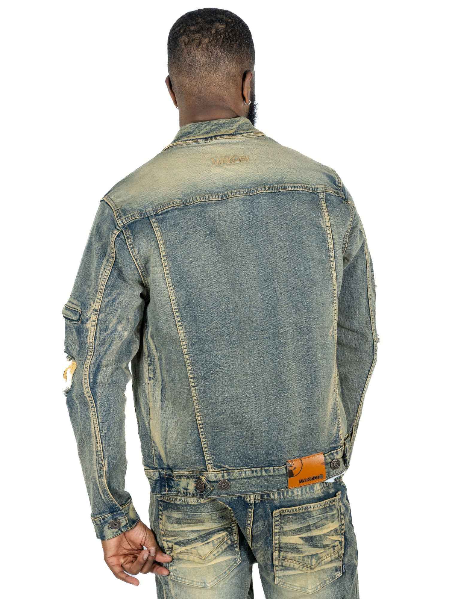 M1079 Moreli Denim Jacket - Dirt Denim Sets Makobi Jeans USA