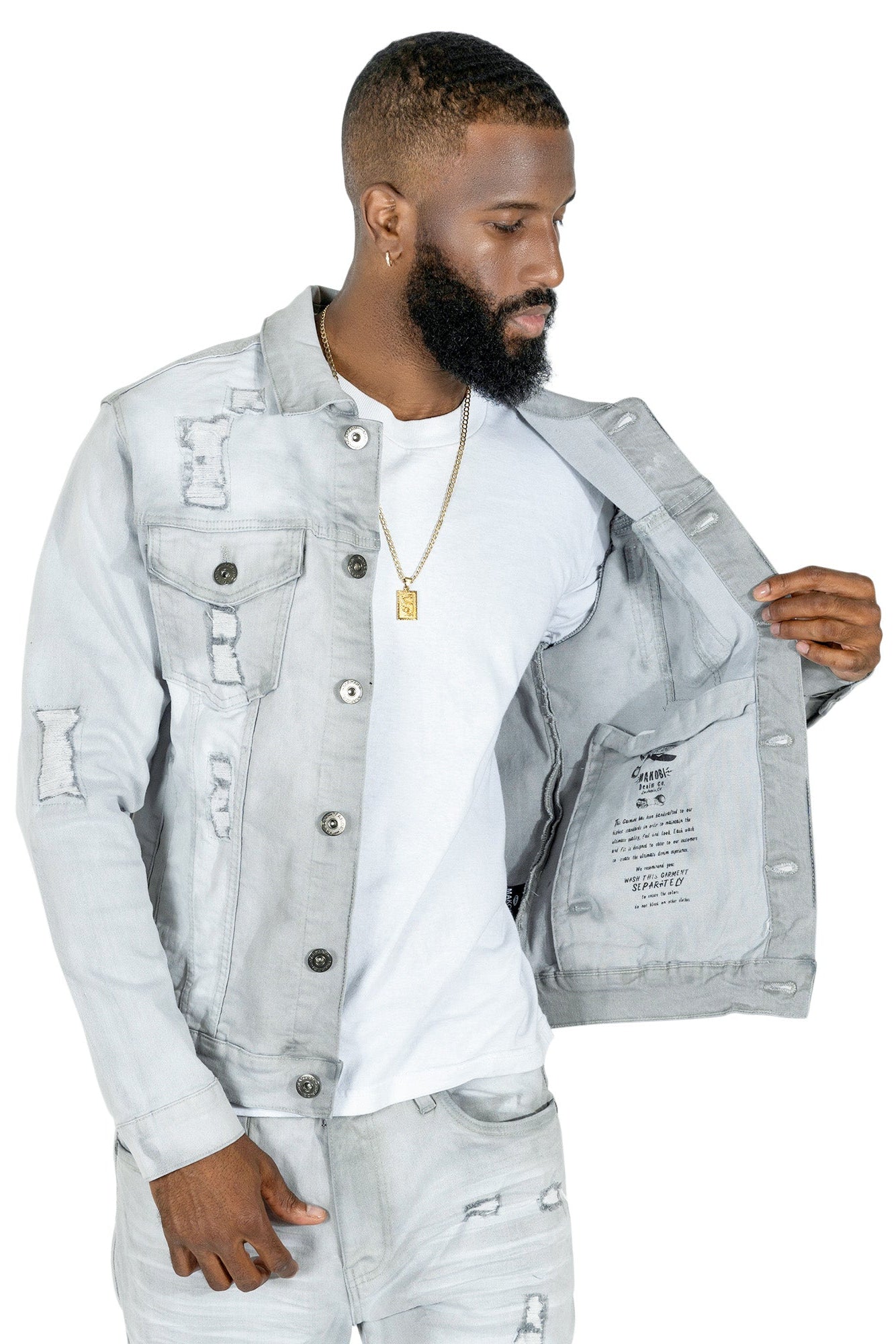 TEEK - M1079 Moreli Denim Jacket - Gray JACKET TEEK MJ