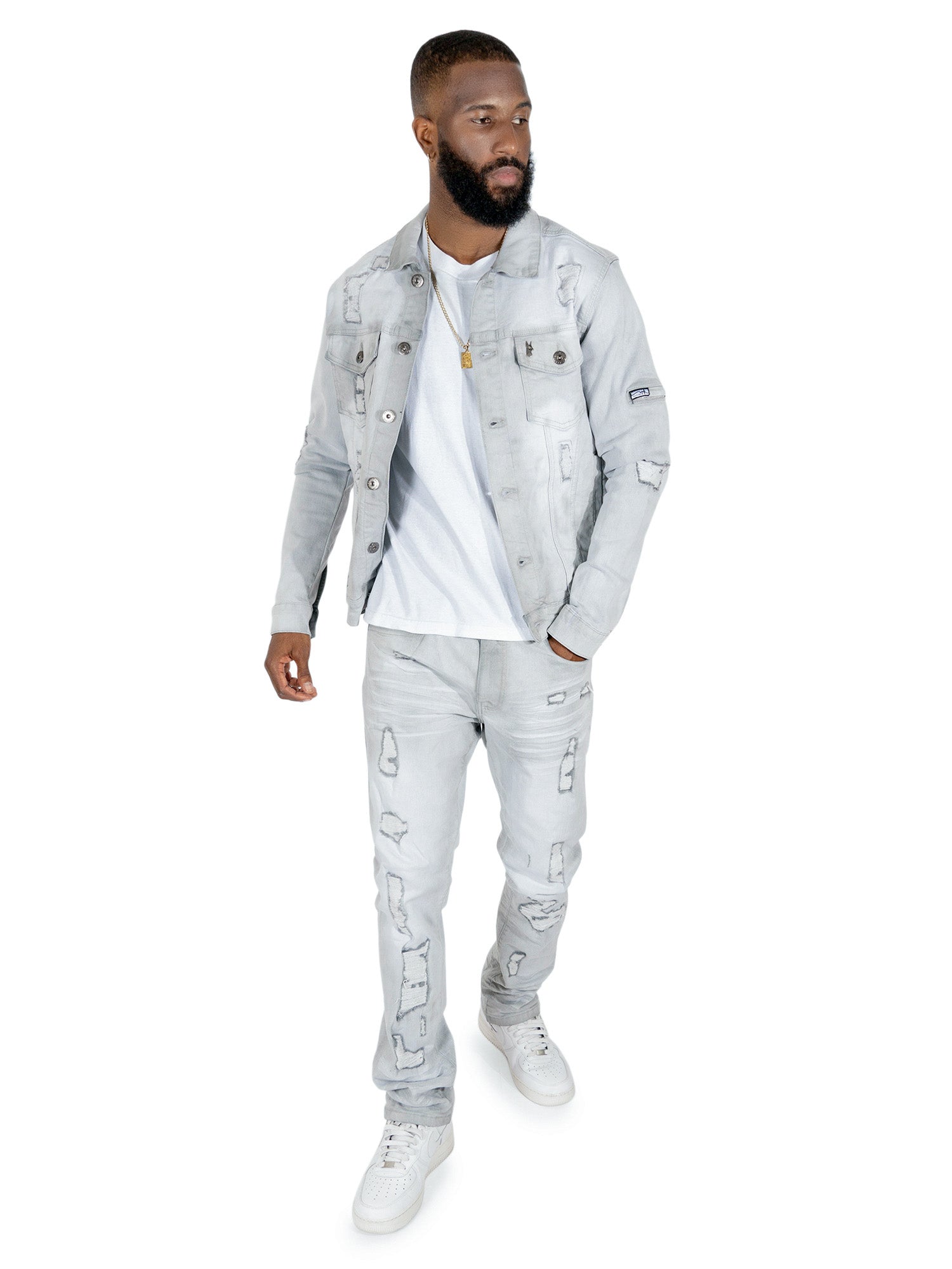 TEEK - M1079 Moreli Denim Jacket - Gray JACKET TEEK MJ