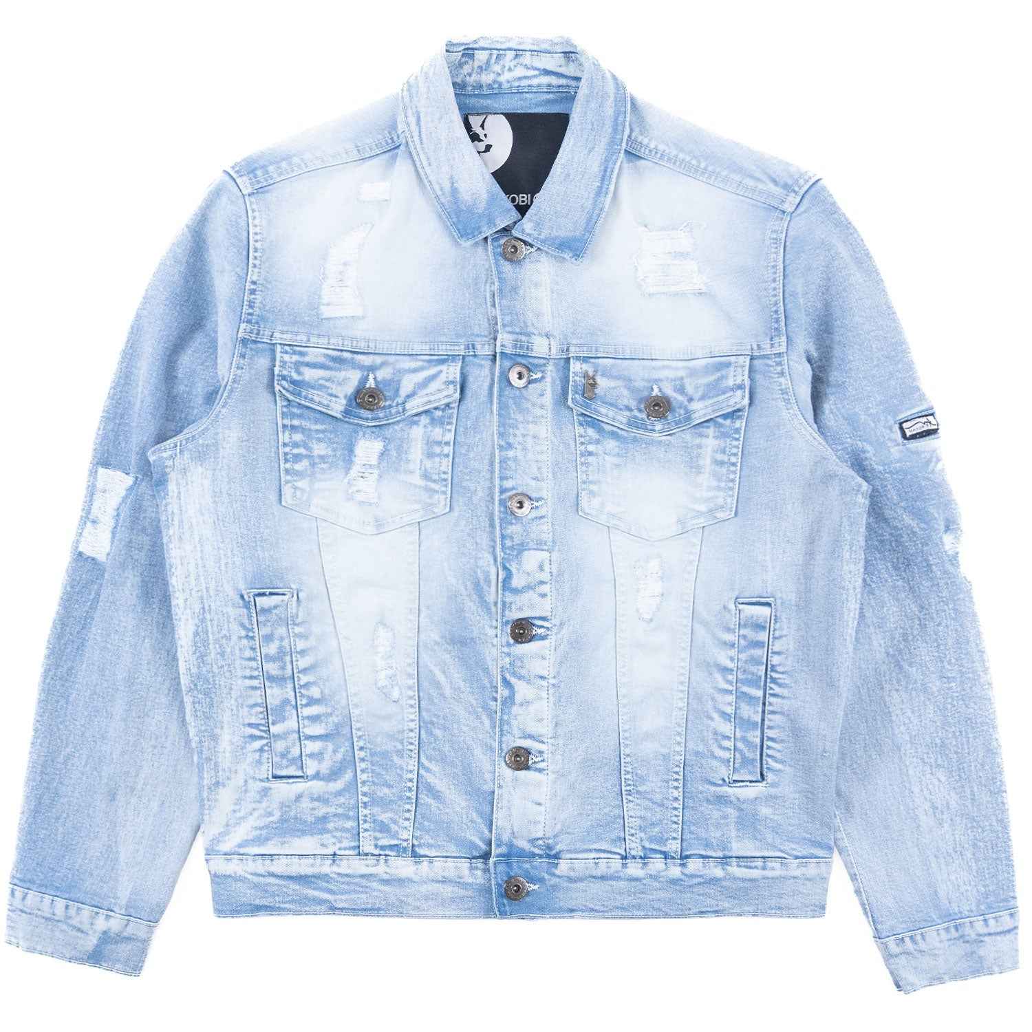 M1079 Moreli Denim Jacket - Light Wash Denim Sets Makobi Jeans USA