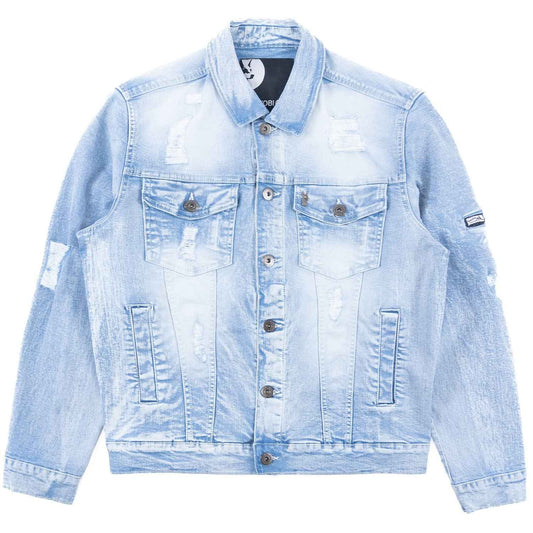 M1079 Moreli Denim Jacket - Light Wash Denim Sets Makobi Jeans USA
