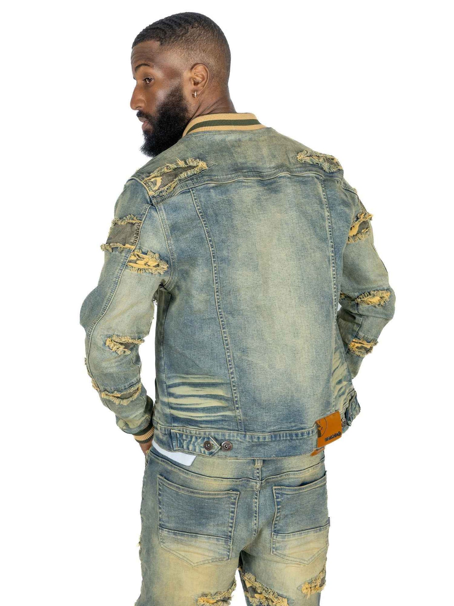 M1097 Sassari Denim Jacket - Dirt Denim Sets Makobi Jeans USA
