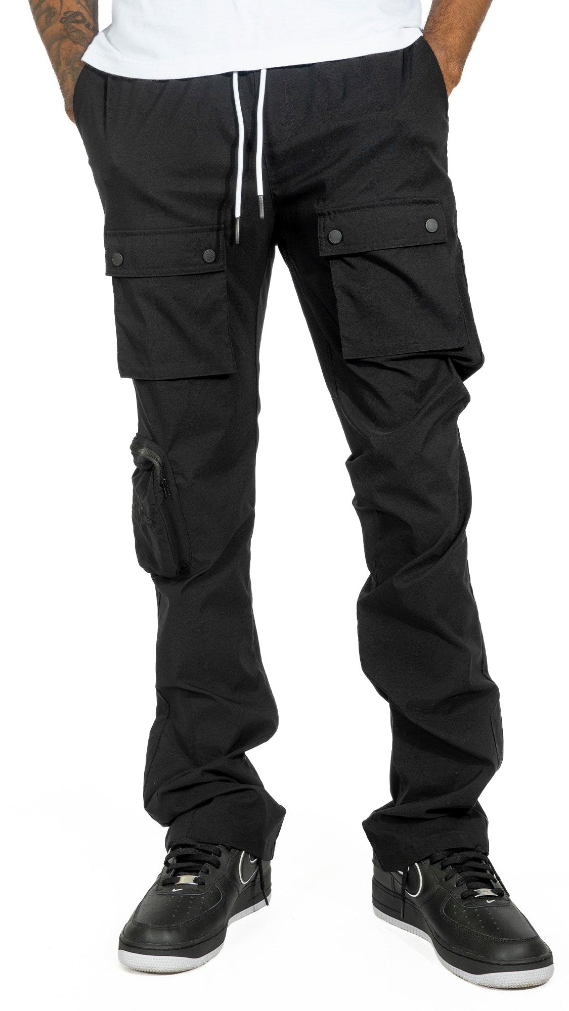 TEEK - M1625 Sartoni Nylon Stacked Pants - Black PANTS TEEK MJ
