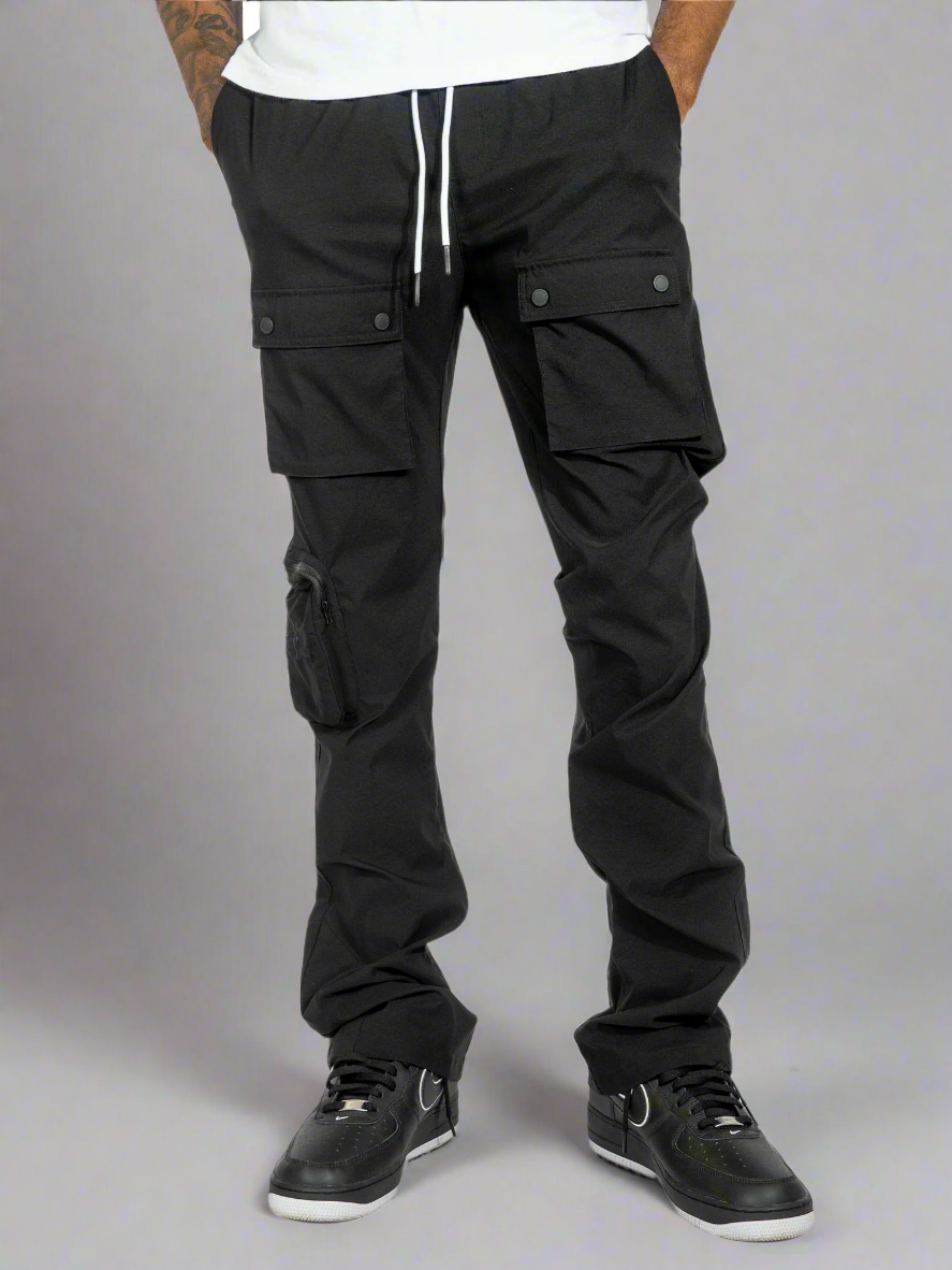 TEEK - M1625 Sartoni Nylon Stacked Pants - Black PANTS TEEK MJ