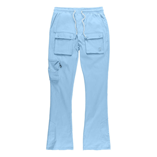 TEEK - M1625 Sartoni Nylon Stacked Pants - Blue PANTS TEEK MJ S BLUE
