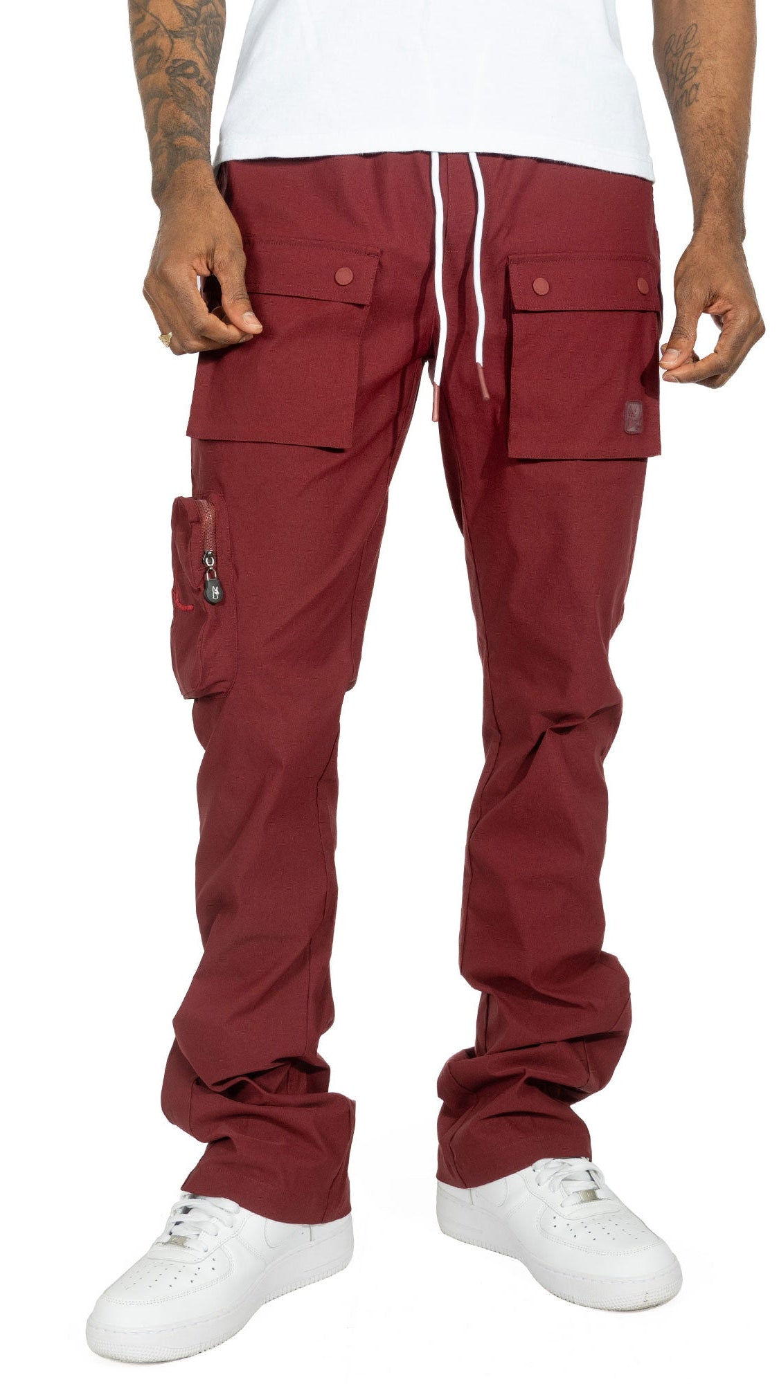 TEEK - M1625 Sartoni Nylon Stacked Pants - Burgundy PANTS TEEK MJ