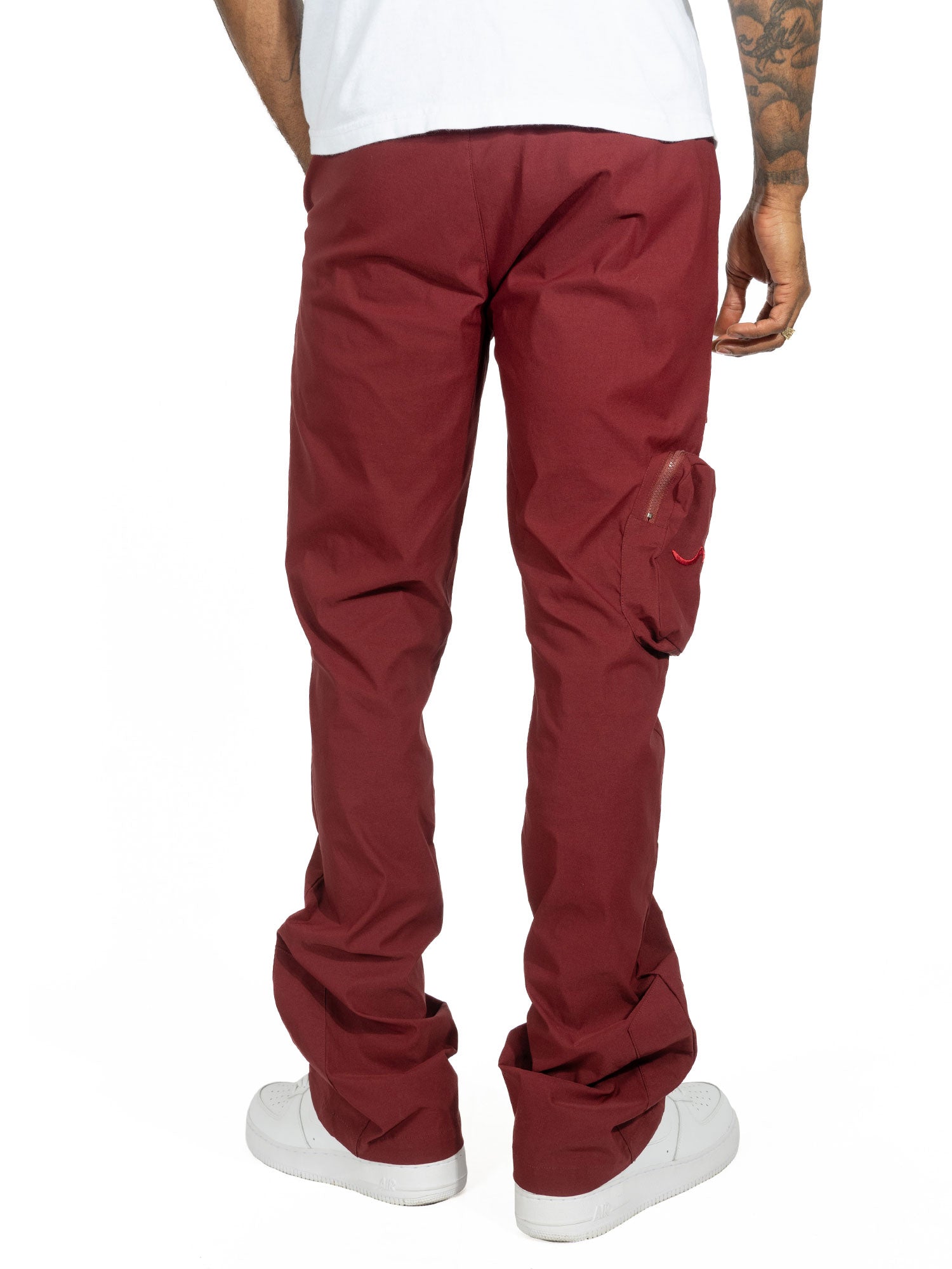 TEEK - M1625 Sartoni Nylon Stacked Pants - Burgundy PANTS TEEK MJ