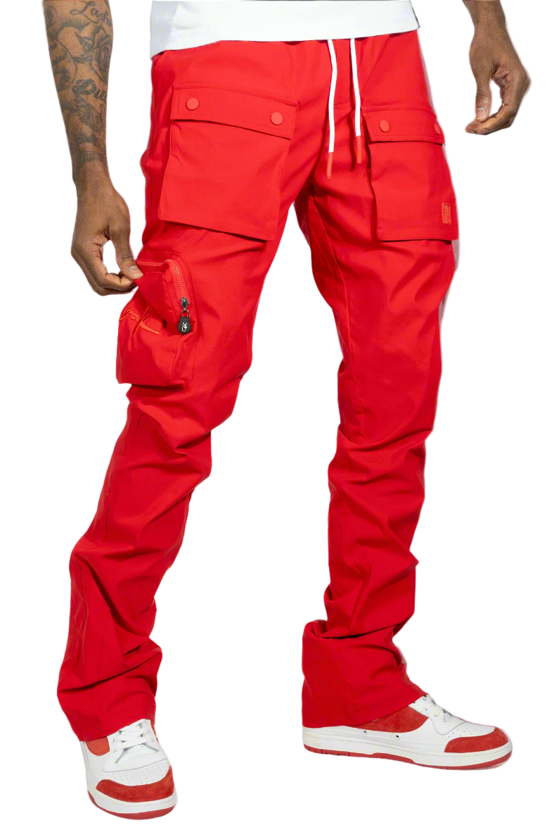 TEEK - M1625 Sartoni Nylon Stacked Pants - Red PANTS TEEK MJ