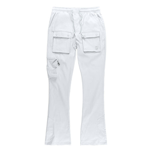 TEEK - M1625 Sartoni Nylon Stacked Pants - White PANTS TEEK MJ S WHITE