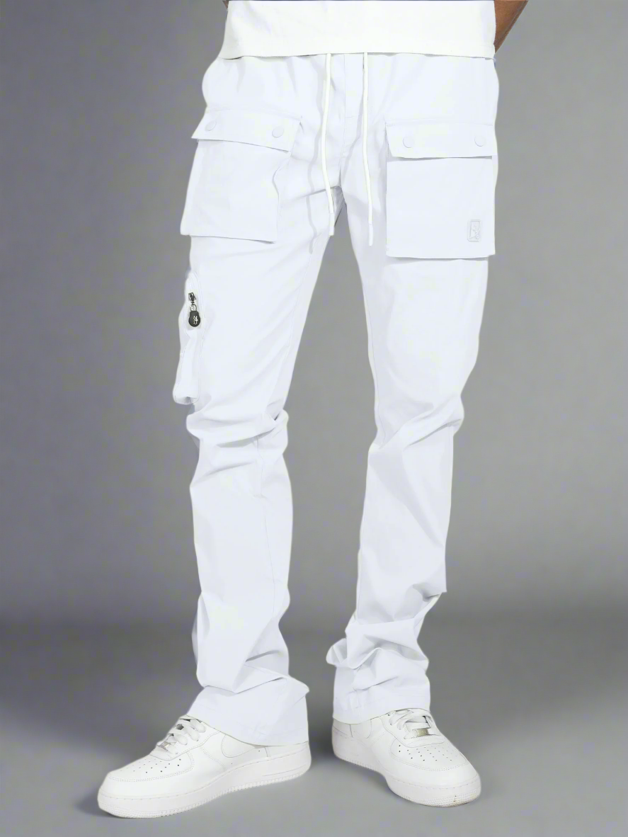 TEEK - M1625 Sartoni Nylon Stacked Pants - White PANTS TEEK MJ