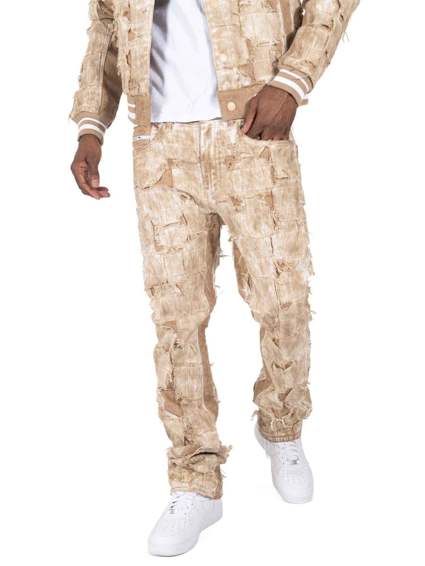 M1722 Positano Jeans - Khaki Sets Makobi Jeans USA