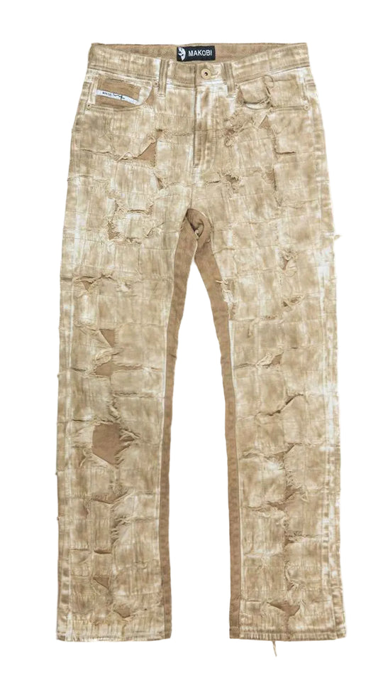 M1722 Positano Jeans - Khaki Sets Makobi Jeans USA