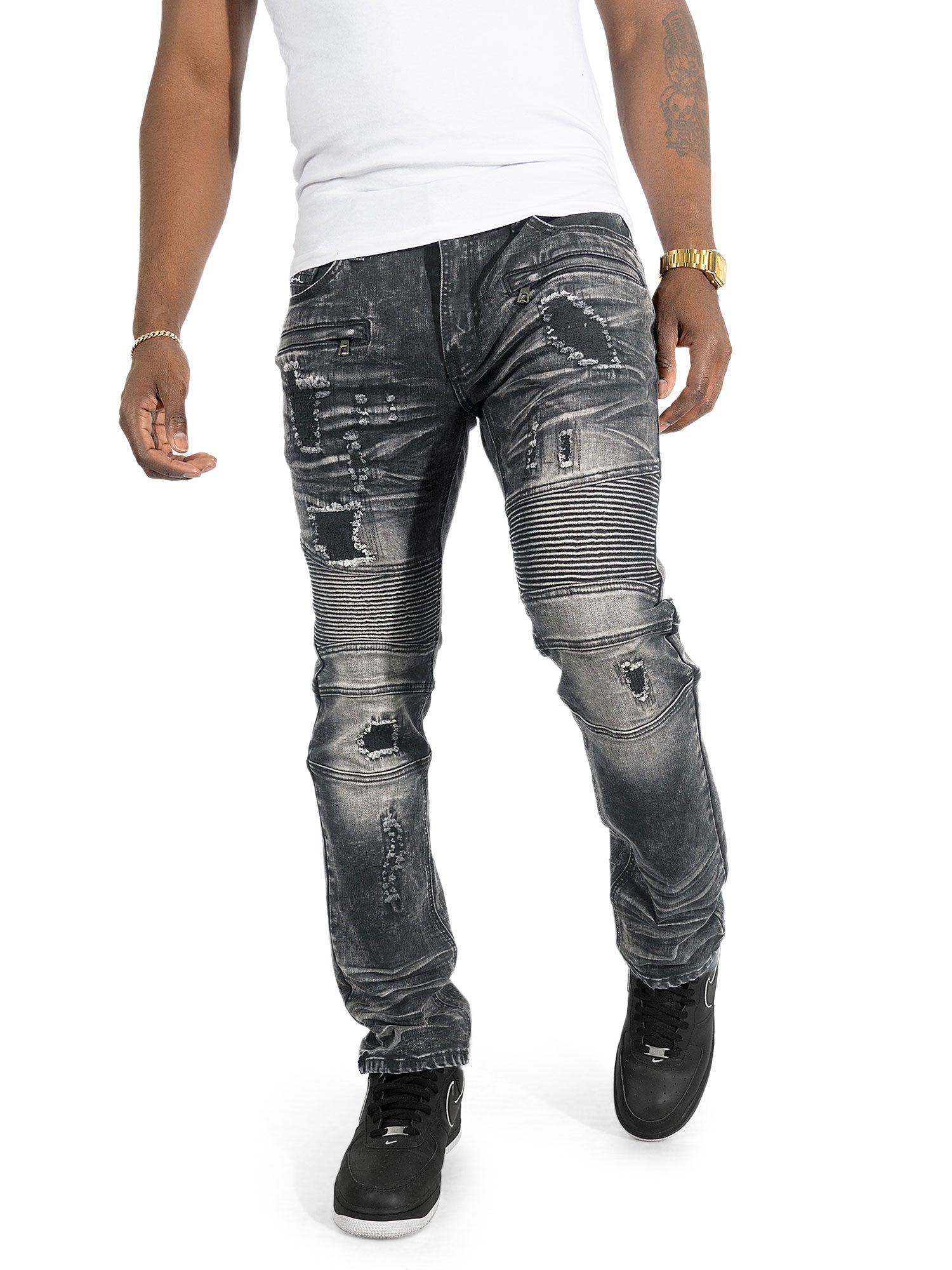 Jeans | M1786 Prado Biker Jeans Set of 3 JEANS Makobi Jeans USA