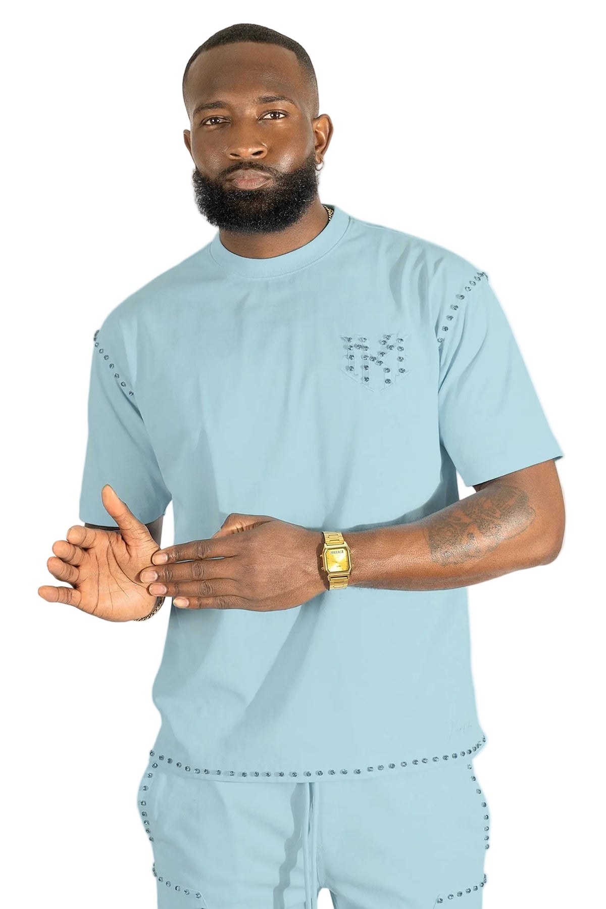 M183 Prada T-shirt - Blue T-shirt Makobi Jeans USA