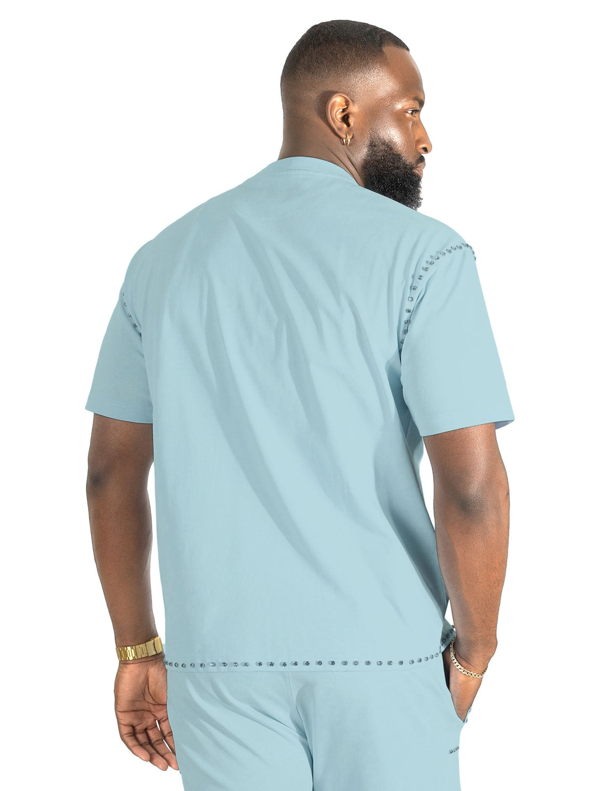 M183 Prada T-shirt - Blue T-shirt Makobi Jeans USA