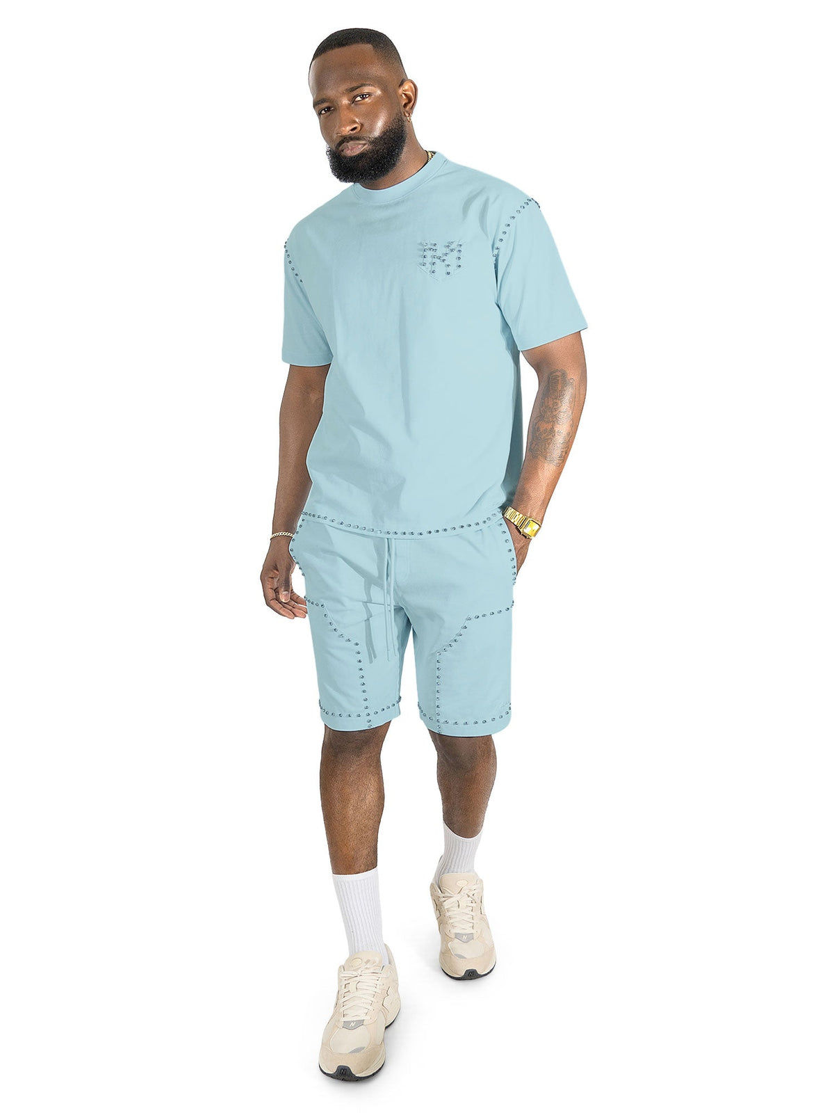 M183 Prada T-shirt - Blue T-shirt Makobi Jeans USA