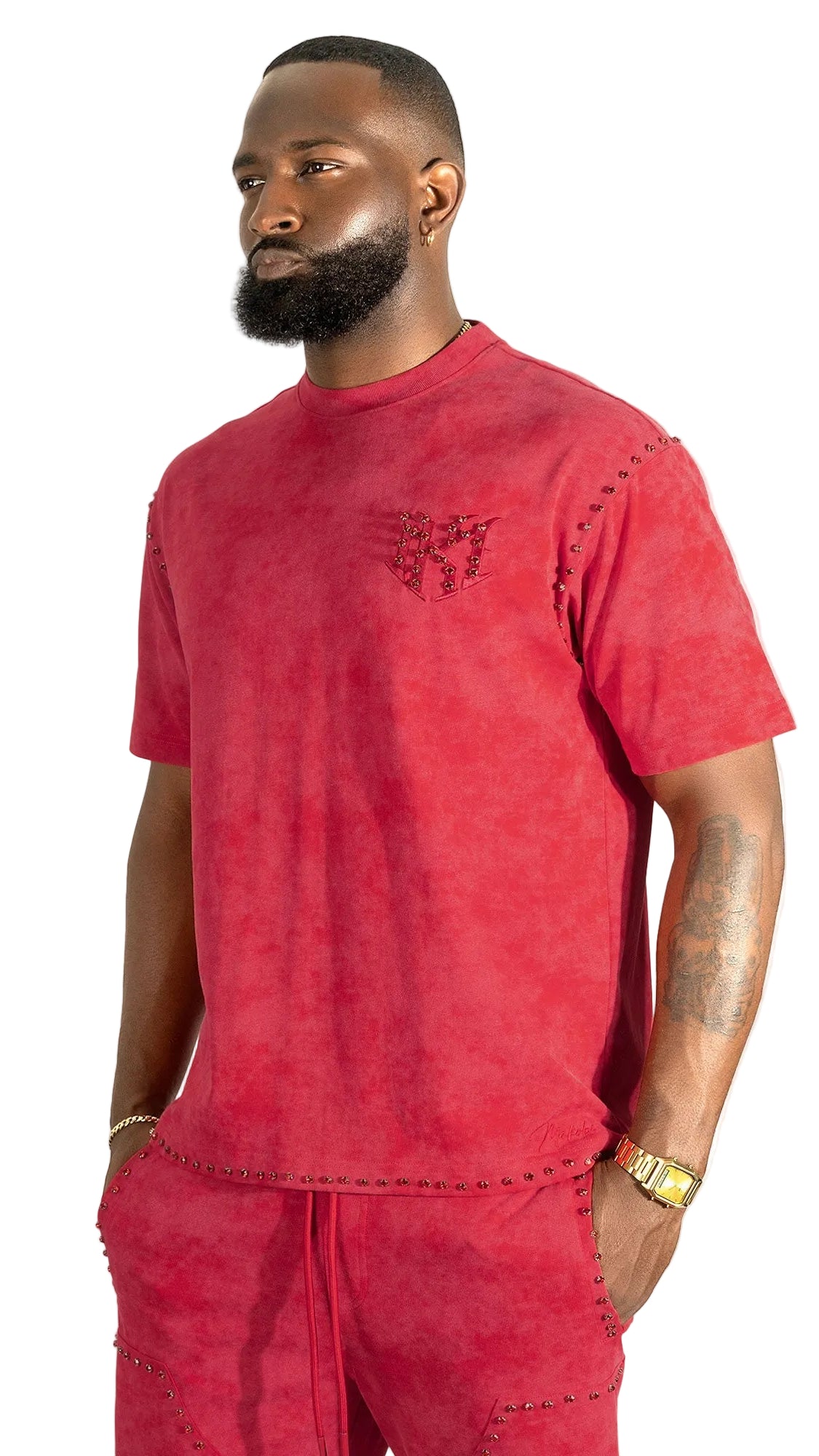 M183 Prada T-shirt - Red T-shirt Makobi Jeans USA