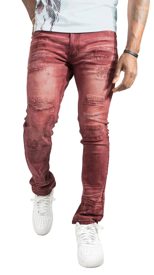 Pants | M1975 Lorenzo Jeans - Burgundy Jeans Makobi Jeans USA