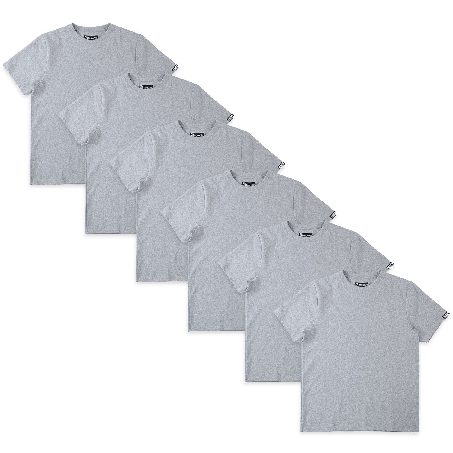 Tee | M303 Makobi Essentials Bundle of 6 - Gray T-shirt Makobi Jeans USA