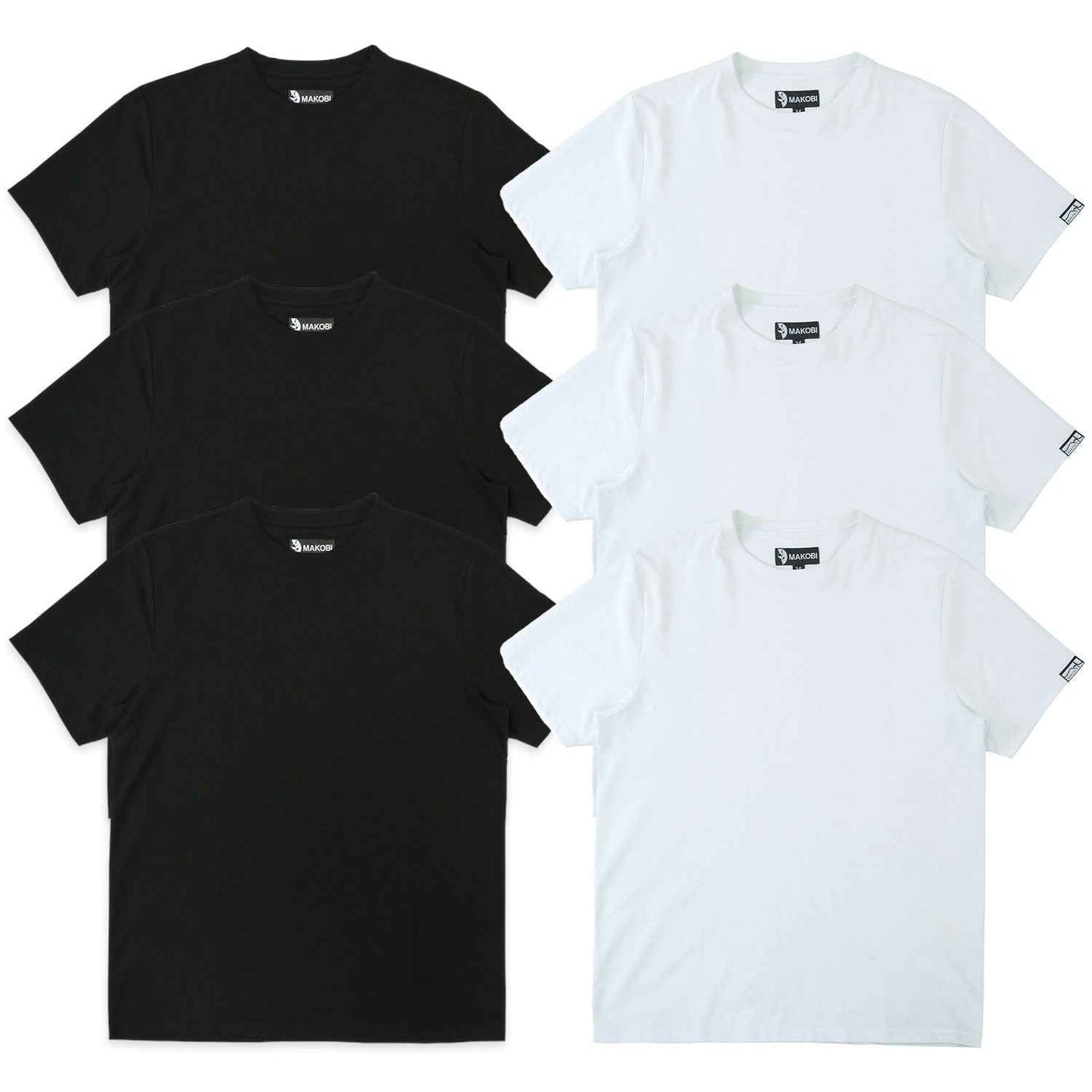 Tee | M303 Makobi Essentials Bundle of 6 - Black & White T-shirt Makobi Jeans USA