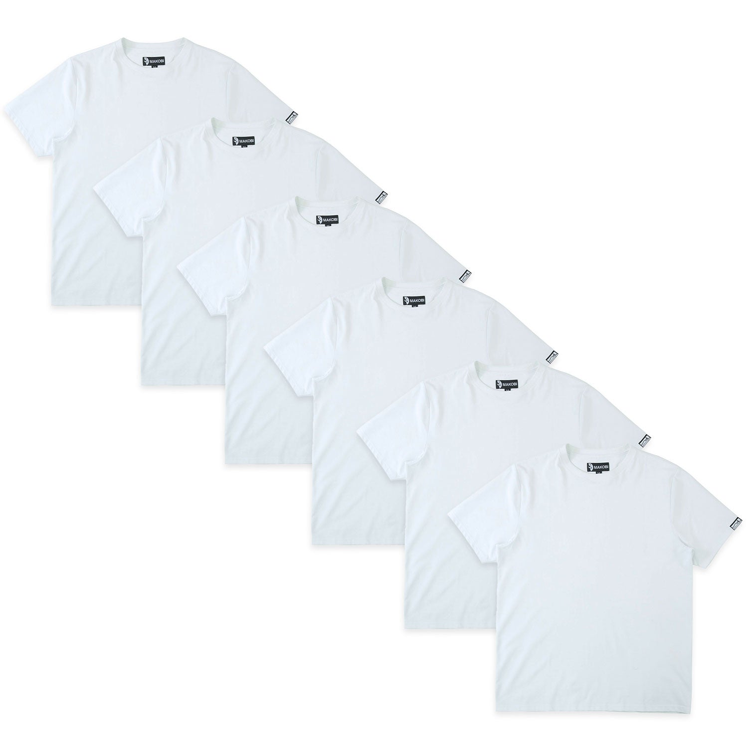 Tee | M303 Makobi Essentials Bundle of 6 - White T-shirt Makobi Jeans USA