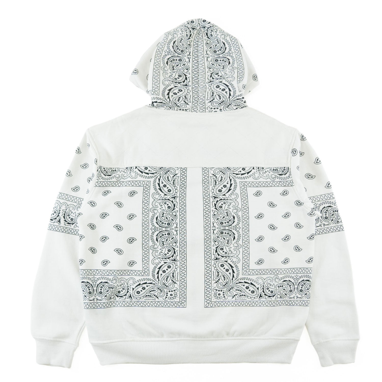 TEEK - M3565 Bandana Fleece Zip-up Hoodie - White TOPS TEEK MJ
