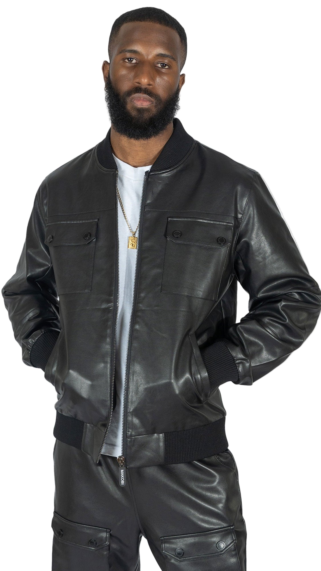 TEEK - M4107 Romano Bomber Vegan Leather Jacket JACKET TEEK MJ