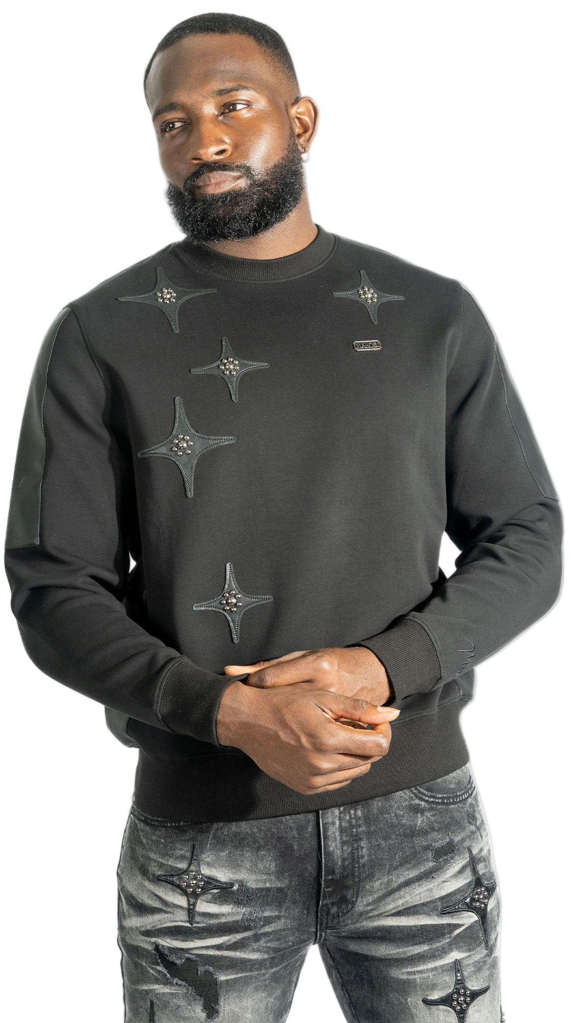 TEEK - Sweatshirt | M4118 Bottega Crewneck - Black TOPS TEEK MJ