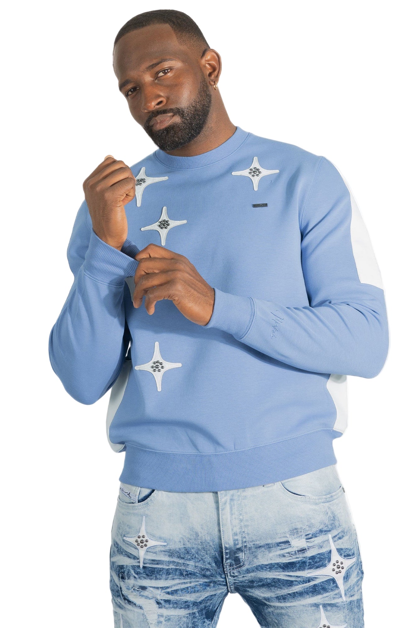 TEEK - Sweatshirt | M4118 Bottega Crewneck - Blue Shirts & Tops TEEK MJ