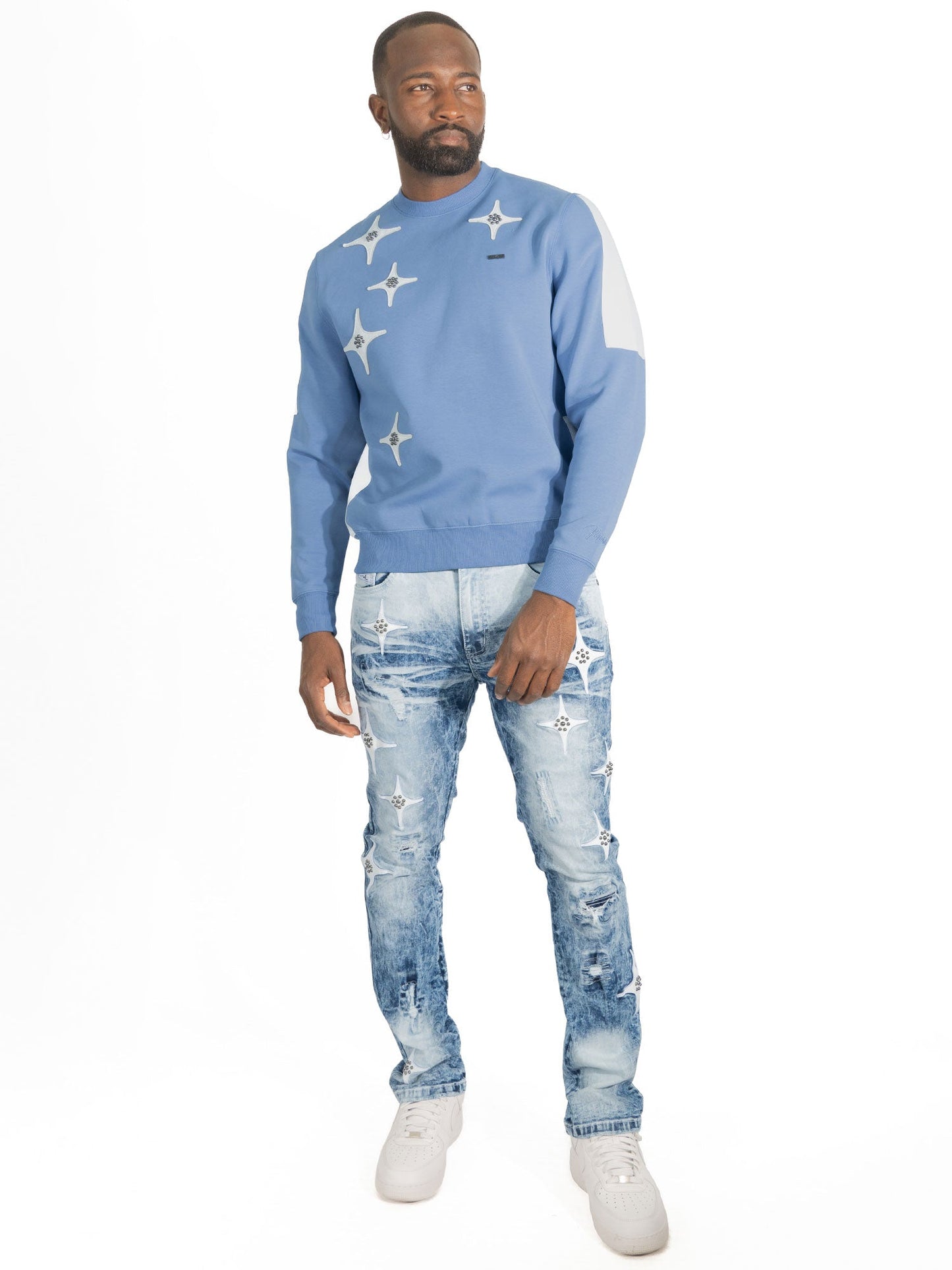 TEEK - Sweatshirt | M4118 Bottega Crewneck - Blue Shirts & Tops TEEK MJ
