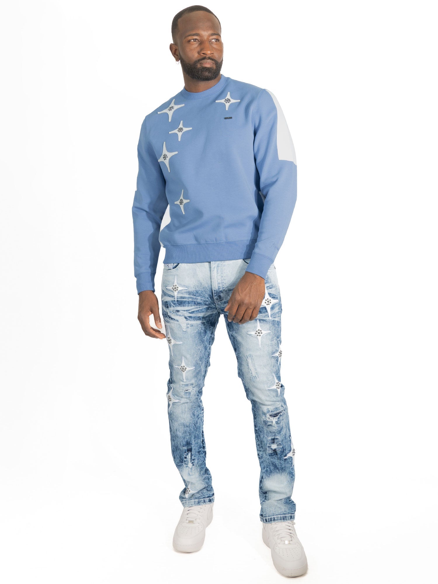 TEEK - Sweatshirt | M4118 Bottega Crewneck - Blue Shirts & Tops TEEK MJ
