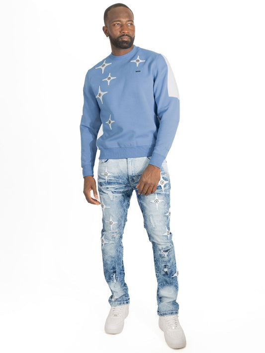 TEEK - Sweatshirt | M4118 Bottega Crewneck - Blue Shirts & Tops TEEK MJ