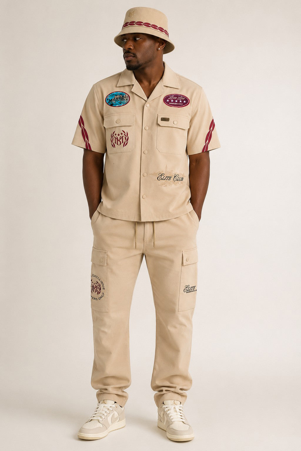 M061 Elite Club Twill Bucket Hat - Khaki Hats Makobi Jeans USA