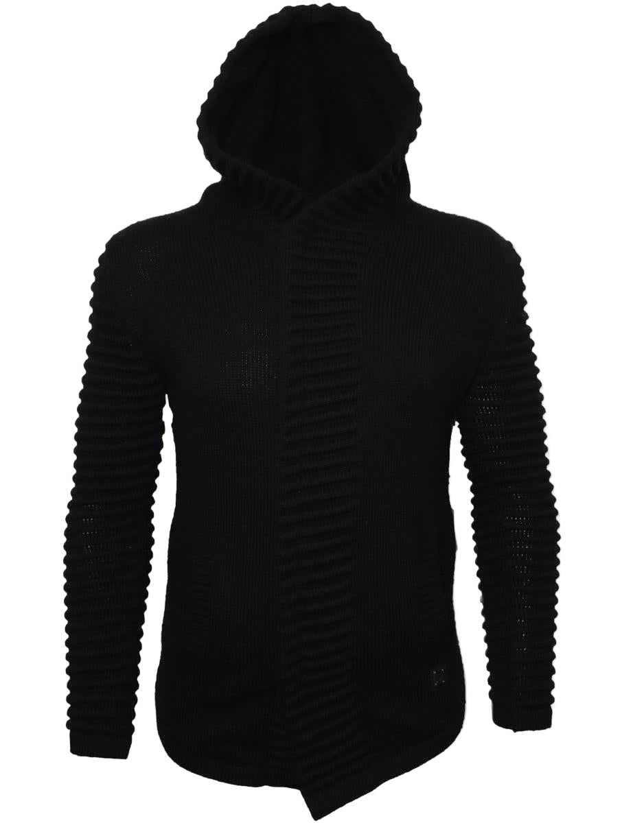 TEEK - M4215 Makobi Ribbed Elongated Sweater - Black SWEATER TEEK MJ M BLACK