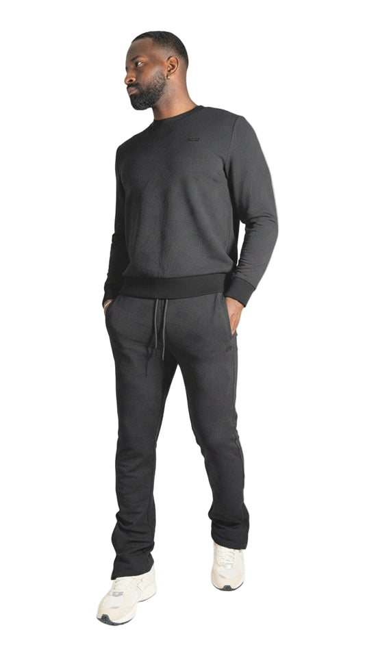 TEEK - Set | M4247 Bernardi Crewneck Set - Black SET TEEK MJ M BLACK