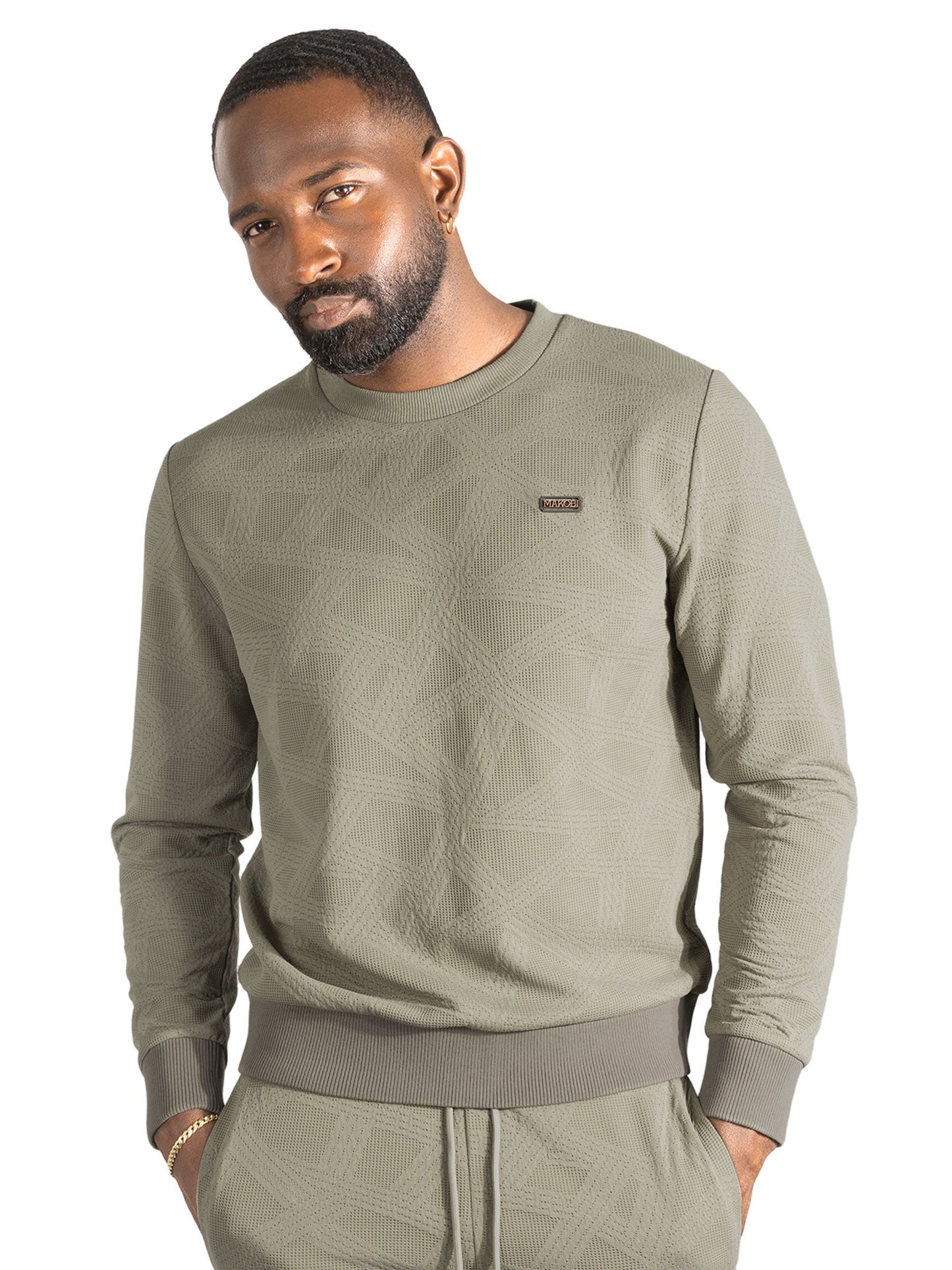 Set | M4247 Bernardi Crewneck Set - Taupe SET TEEK MJ
