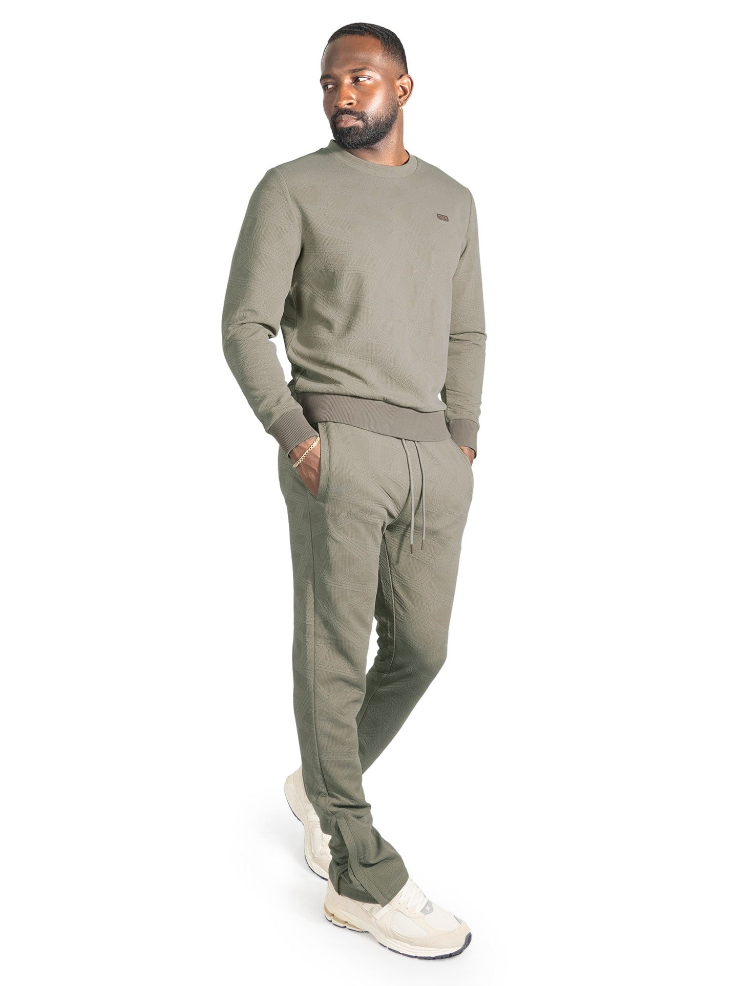 Set | M4247 Bernardi Crewneck Set - Taupe SET TEEK MJ M TAUPE
