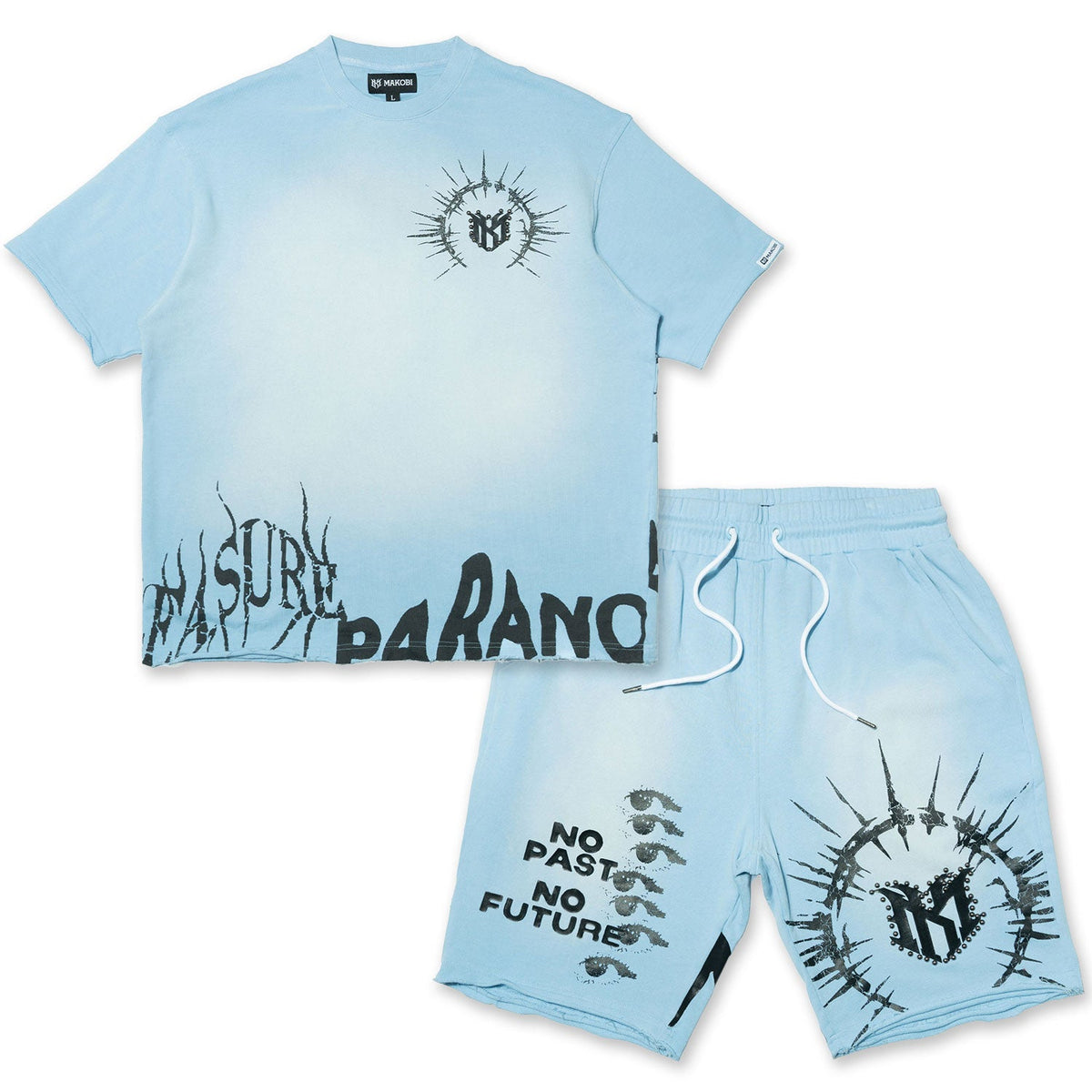 M424 Paranova Short Set - Blue Outfit Sets Makobi Jeans USA