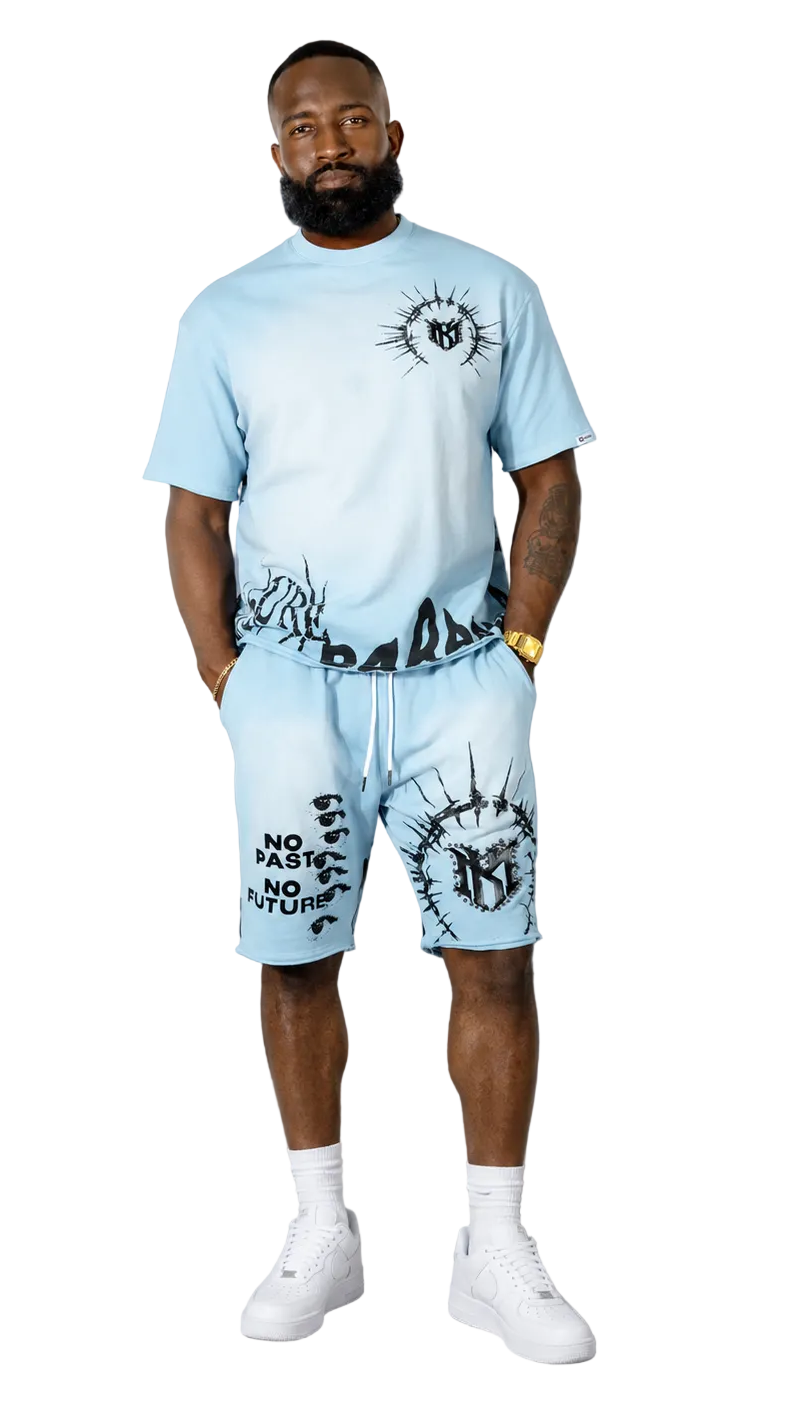 M424 Paranova Short Set - Blue Outfit Sets Makobi Jeans USA