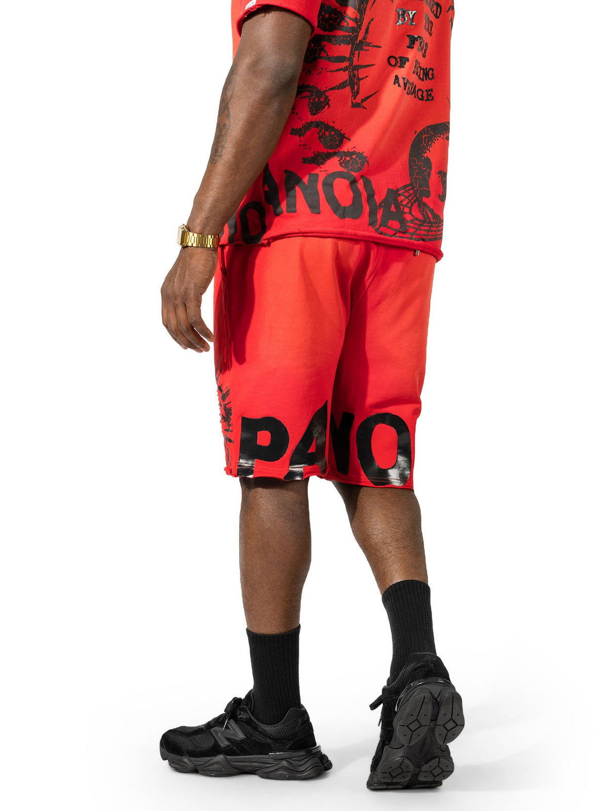 M424 Paranova Short Set - Red Outfit Sets Makobi Jeans USA