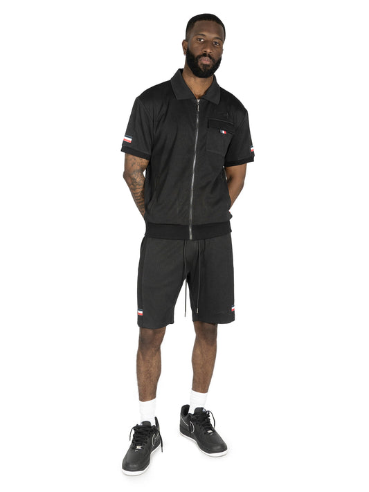 TEEK - M428 Moreli Knit Short Sets - Black SET TEEK MJ M BLACK