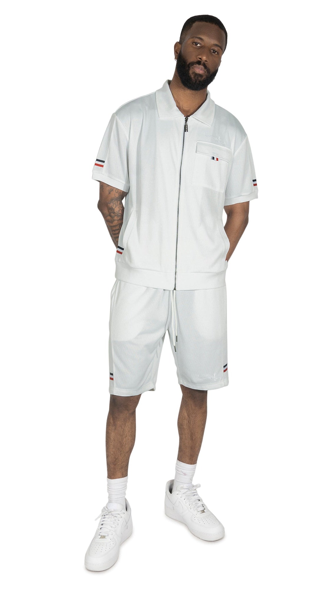 TEEK - M428 Moreli Knit Short Sets - White SET TEEK MJ M WHITE