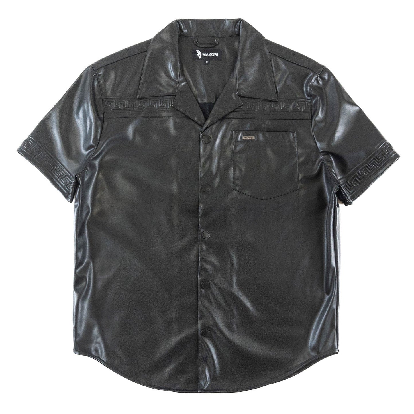 TEEK - M429 Bellucci Vegan Leather Shirt - Black TOPS TEEK MJ M Black