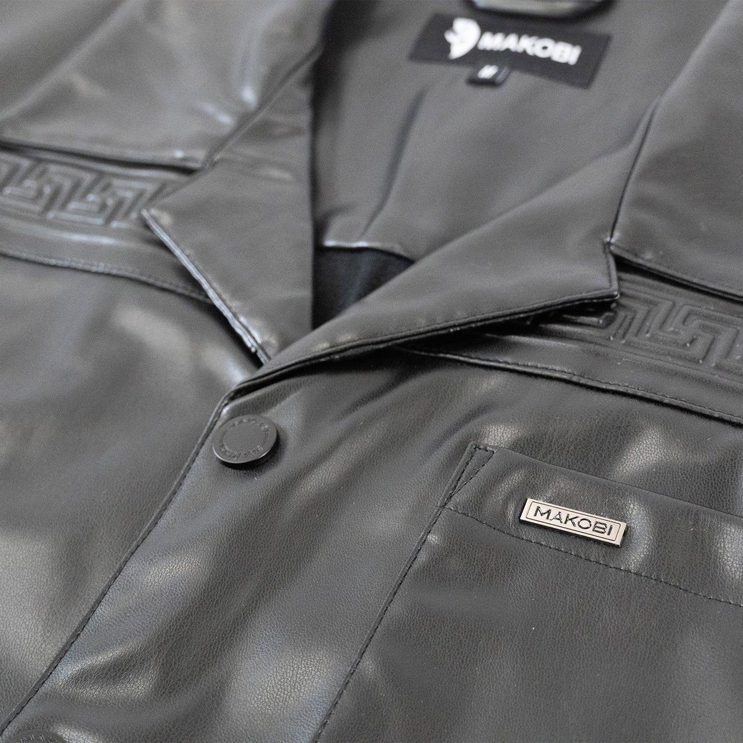 TEEK - M429 Bellucci Vegan Leather Shirt - Black TOPS TEEK MJ