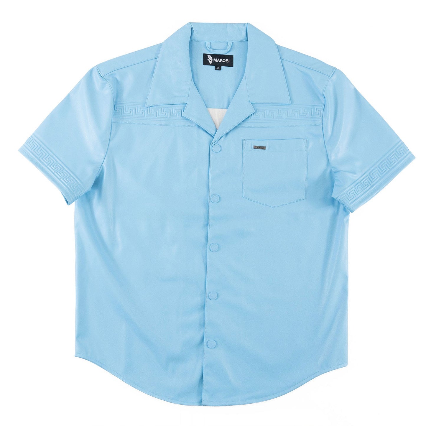 TEEK - M429 Bellucci Vegan Leather Shirt - Blue SHORTS TEEK MJ M Blue